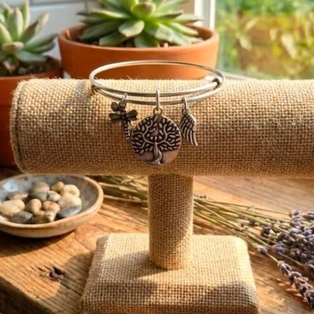 ​🌿 New Silver "Earth Angel" & Tree of Life Charm Bangle 🌿